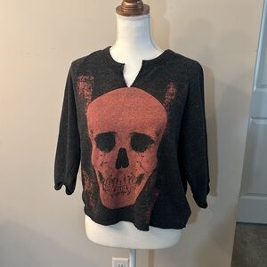 Black and Orange Skull Sweater